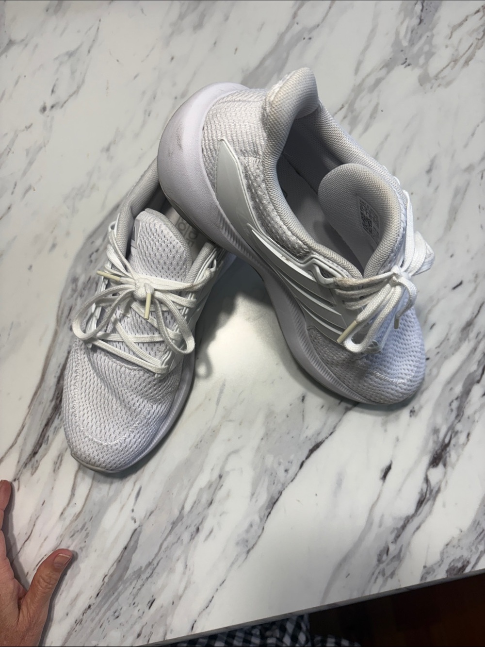 adidas Women's White Knit Athletic Sneakers